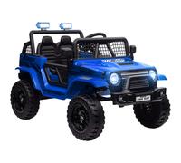 AIYAPLAY Auto Elettrica per Bambini con sospensioni morbide, telecomando, luci a LED, clacson, motori da 12V, in Plastica e Metallo, Blu