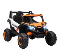 AIYAPLAY Auto Elettrica per Bambini con Telecomando, Cintura di Sicurezza, Clacson, Luci a LED e Porta USB, per 3-5 Anni, Arancione Aosom Italy