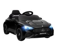 AIYAPLAY Auto elettrica per bambini, design Mercedes, motori 12V, telecomando, luci LED, musica, per bambini 3-6 anni, Nero Aosom Italy