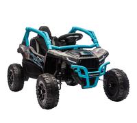 AIYAPLAY Auto elettrica per bambini, Veicolo fuoristrada con telecomando e luci LED, musica e clacson, 100x64x56 cm, Blu Aosom Italy