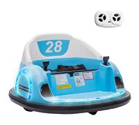 AIYAPLAY Autoscooter Girevole a 360° con Cintura di Sicurezza, Luci LED, Musica e Clacson, 2 km/h, Blu Aosom Italy