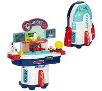 AIYAPLAY Banco da Lavoro Giocattolo a Tema Spaziale con Suoni e Luci, Gioco Educativo per Bambini in PP e GPPS, 21 Pezzi, 45.5x24x52.5 cm, Multicolore