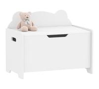 AIYAPLAY Baule Portagiochi a Forma di Orso per 3-8 Anni 60x38x48 cm Bianco | per Bambini, Capacità 20 kg, Baule per Giocattoli in MDF
