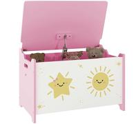 AIYAPLAY Baule Portagiochi con Coperchio per Bambini, Cassa Portaoggetti per Giocattoli e Vestiti, Contenitore Organizer per Cameretta e Salotto, 60x37x39 cm, Rosa