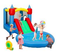 AIYAPLAY Castello Gonfiabile 4 in 1 con Scivolo 415x205x190 cm Multicolore