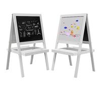 AIYAPLAY Cavalletto Magnetico 2-in-1 per Bambini Lavagna Gesso Bianco
