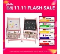 Aiyaplay Cavalletto per bambini 3 in 1 rotolo di carta fronte-retro 54X46,5X93 cm