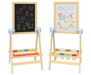 AIYAPLAY Cavalletto per Bambini Doppia Lavagna per Gesso e Pennarelli Magnetica