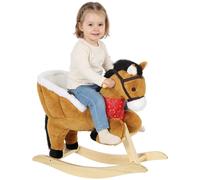 AIYAPLAY Cavallino a Dondolo per Bambini 18-36 Mesi Nitrito Realistico, Marrone