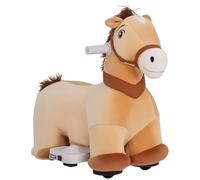 AIYAPLAY Cavallo a Dondolo Elettrico 6V con Ruote 69x34x53cm Marrone