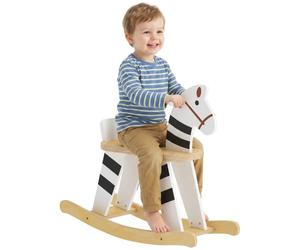 AIYAPLAY Cavallo a Dondolo per Bambini 1.5-3 Anni 68x26x53 cm Multicolore | Base Larga, Cavallino a Dondolo in Legno MDF e Multistrato, Capacità 30 kg