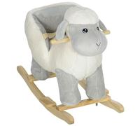 AIYAPLAY Cavallo a Dondolo per Bambini 18-36 Mesi Suoni 68x35x55 cm Grigio
