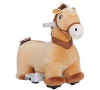 AIYAPLAY Cavallo Cavalcabile Elettrico 6V Bambini 18-36 Mesi e Musica Marrone