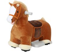AIYAPLAY Cavallo Giocattolo Elettrico con Pedali, Rotelle e Suoni Marrone