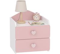 AIYAPLAY Comodino per Bambini 3-8 Anni con 2 Cassetti, 34x31x36 cm, Rosa