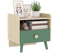 AIYAPLAY Comodino per bambini Comodino per bambini con cassetto e nicchia, tavolino in legno per la cameretta dei bambini, 40L x 32,5L x 40H cm, verde