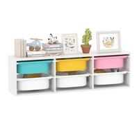 AIYAPLAY Contenitore per bambini a 2 livelli, scaffale per i giocattoli dei bambini con 6 contenitori rimovibili, per la camera dei , la stanza dei giochi, la cameretta, bianco