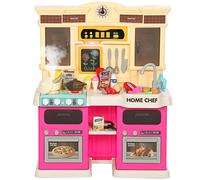 AIYAPLAY Cucina giocattolo con acqua corrente, 85 pezzi di accessori, rubinetto elettrico, luci, suoni, per bambini da 3 a 6 anni Aosom Italy