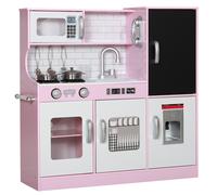 AIYAPLAY Cucina Giocattolo per Bambini 3-8 Anni in Legno con Accessori Rosa