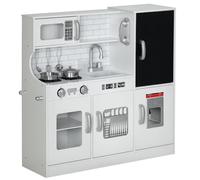 AIYAPLAY Cucina giocattolo per bambini con telefono, lavagnetta per gessetti, forno a microonde, fornello, lavello, cucina per bambole con accessori da cucina, set da gioco per bambini da 3 a 8 anni