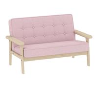 AIYAPLAY Divanetto per bambini, divanetto con telaio in legno, effetto velluto, imbottito, per bambini dai 3 ai 15 anni Rosa Aosom Italy