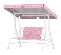 AIYAPLAY Dondolo 2 Posti per Bambini da Esterno con Tettuccio Regolabile Giallo