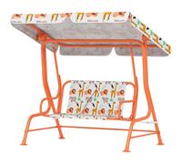 AIYAPLAY Dondolo 2 Posti per Bambini da Esterno con Tettuccio Regolabile Giallo