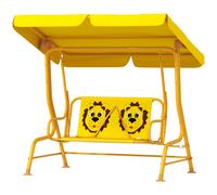 AIYAPLAY Dondolo 2 Posti per Bambini da Esterno con Tettuccio Regolabile Giallo