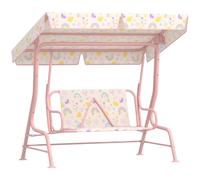 AIYAPLAY Dondolo per Bambini a 2 Posti con Cinture e Tettuccio Rosa