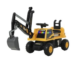 AIYAPLAY Escavatore a Pedali, Pala e Volante, 1.5-3 Anni, Giallo