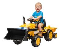 AIYAPLAY Escavatore per Bambini Elettrico 12V con Benna e 2 Motori,Giallo