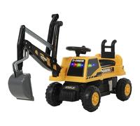 AIYAPLAY Escavatrice con paletta, per bambini, con struttura girevole, schienale regolabile, escavatore giocattolo per sedersi fino a 25 kg, per bambini da 1,5 a 3 anni, colore giallo