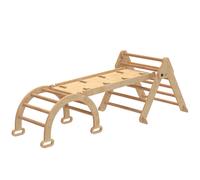 AIYAPLAY Gioco Educativo 5 in 1 con Triangolo, Parete Liscia e Arco in Legno