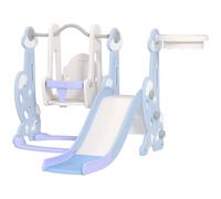 AIYAPLAY Gioco Educativo con Scivolo, Altalena, Arrampicata e Canestro Azzurro