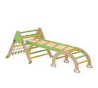 AIYAPLAY Gioco per Bambini 8 in 1 con Triangolo, Parete Liscia e Arco, in Legno di Pioppo e Pino, 191.5x74.5x63 cm Aosom Italy