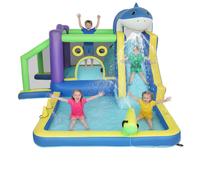 AIYAPLAY Gioco per Bambini a Tema Squalo con Scivolo e Piscina Blu Giallo