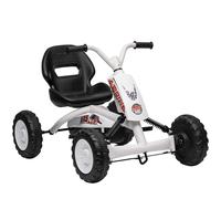 AIYAPLAY Go Kart a pedali, auto da corsa per bambini dal design sportivo con telaio in acciaio, Go Kart per bambini dai 2 ai 5 anni, bianco