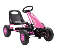 AIYAPLAY Go Kart a pedali per bambini con sedile regolabile 3-8 anni Rosa | Bambini corrono su racer, go kart, pneumatici EVA, frizione manuale, freno