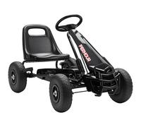 AIYAPLAY Go-Kart a pedali per bambini, con sedile regolabile, pneumatici EVA, frizione e freno manuali, veicolo a pedali per bambini e bambine dai 3 agli 8 anni, nero