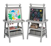 AIYAPLAY lavagna per bambini 3 in 1 bifacciale 1 lavagna magnetica bianca e nera + 2 pa