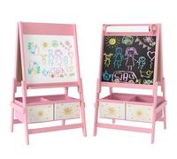 AIYAPLAY Cavalletto per Bambini con Lavagna, Rotolo di Carta e 2 Cesti