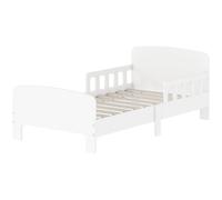 AIYAPLAY Lettino per Bambini 3-8 Anni Basso con Sponde Laterali in Legno Bianco
