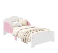 AIYAPLAY Letto per Bambini 3-6 Anni con Bordi Rialzati e Stampe Carine, Rosa
