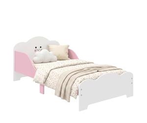 AIYAPLAY Letto Montessori per Bambini 3-6 Anni in Legno 143x77 cm Rosa | Lettino Singolo per Bambini, Sponde Anti-Caduta, Rete a Doghe, Forma di Nuvola, per Cameretta
