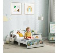 AIYAPLAY Letto per Bambini 3-8 Ann Basso con Spazio Contenitore e Sponde Laterali, Lettino per Bambini in MDF e Compensato, 150x77x60 cm Il lettino per bambini AIYAPLAY rende la transizione dalla cull