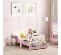 AIYAPLAY Letto per Bambini 3-8 Ann Basso con Spazio Contenitore e Sponde Laterali, Lettino per Bambini in MDF e Compensato, 150x77x60 cm Il lettino per bambini AIYAPLAY rende la transizione dalla cull