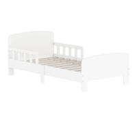 AIYAPLAY Letto per Bambini 3-8 Anni Basso con Sponde Laterali in Legno Bianco