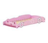 AIYAPLAY Letto per Bambini a Forma di Macchina, Lettino per Bambini da 3-5 Anni con Sponde Rialzate di Sicurezza, 140x70 cm, Rosa