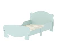 AIYAPLAY Letto Montessori per Bambini 3-6 Anni, 140x70 cm Lettino Singolo per Bambini con Sponde Anti-Caduta e Rete a Doghe a Forma di Orso in Legno per Cameretta, Verde