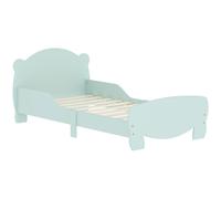 AIYAPLAY Letto Montessori per Bambini 3-6 Anni, 140x70 cm Lettino Singolo per Bambini con Sponde Anti-Caduta e Rete a Doghe a Forma di Orso in Legno per Cameretta, Verde